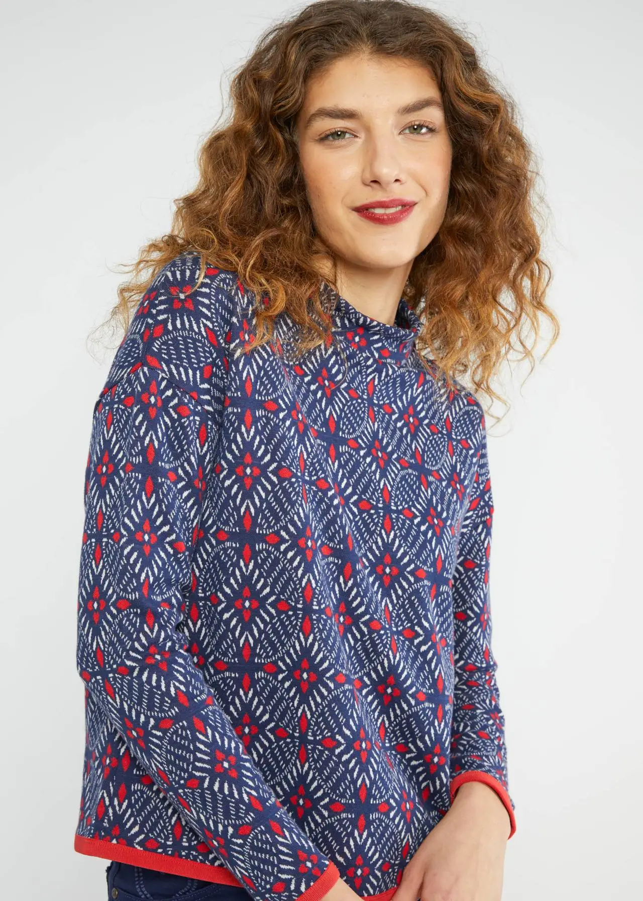 Pull Warm up turtle bleu motifs – Coton bio – Blutsgeschwister – Image 2