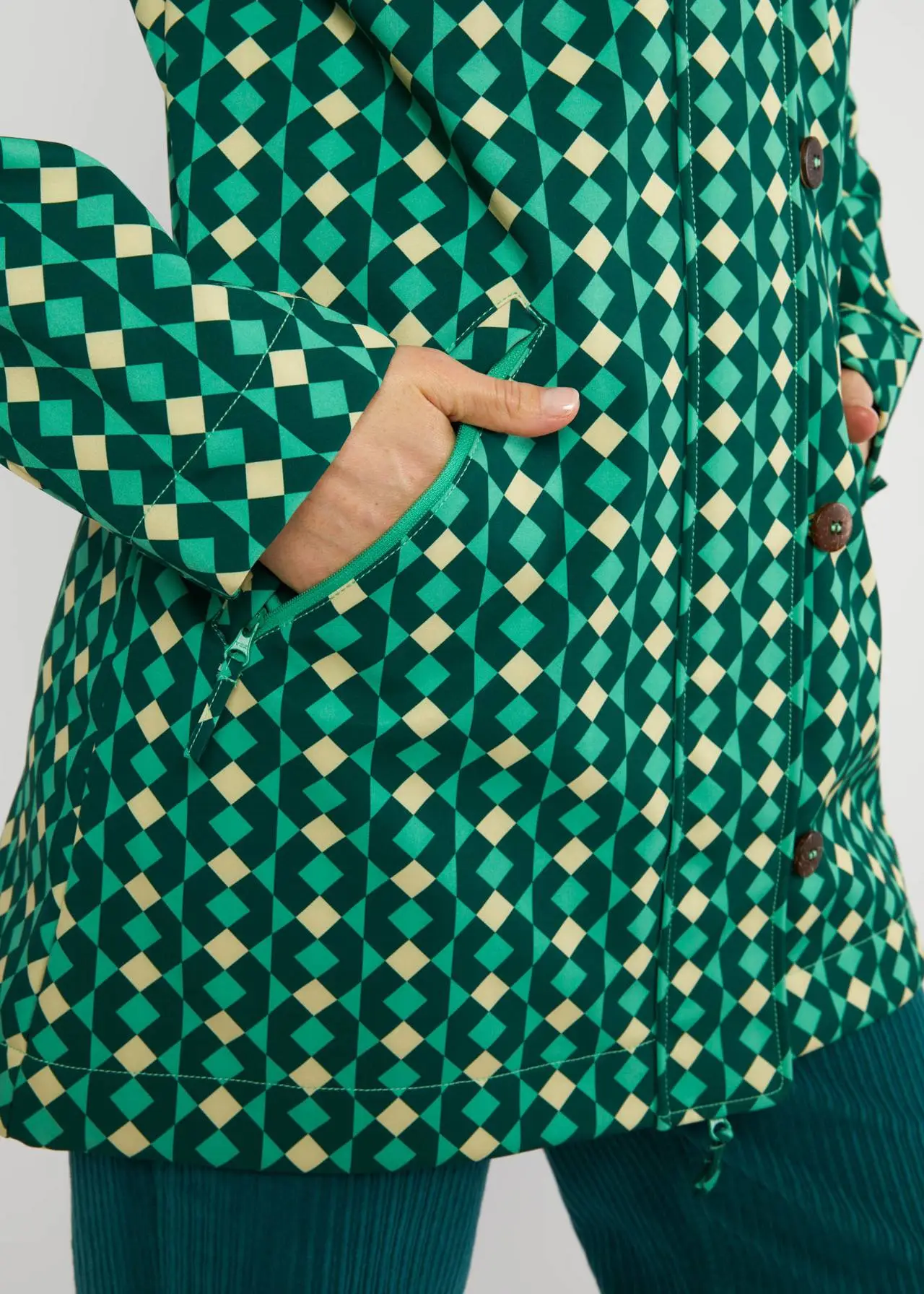 Parka verte tree over tree – Polyester recyclé – Blutsgeschwister – Image 5