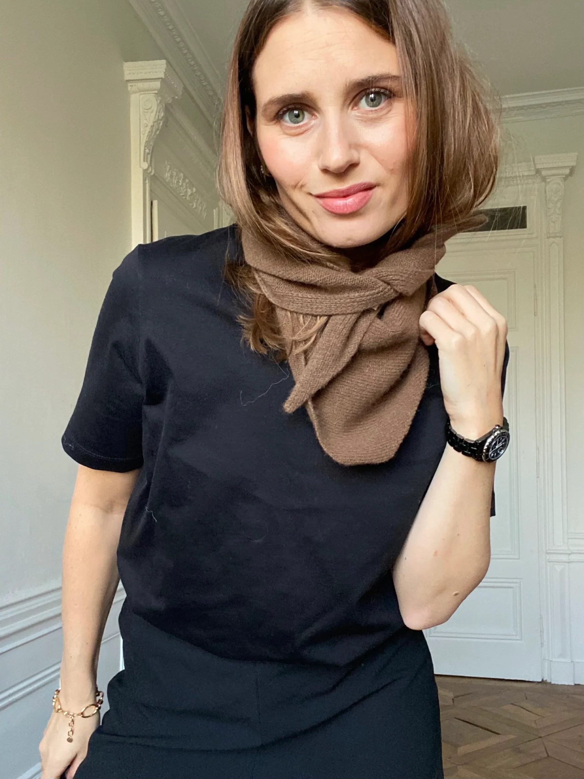 Foulard en maille Mado chocolat – Image 4