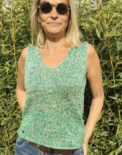 Débardeur soie vert – Image 2