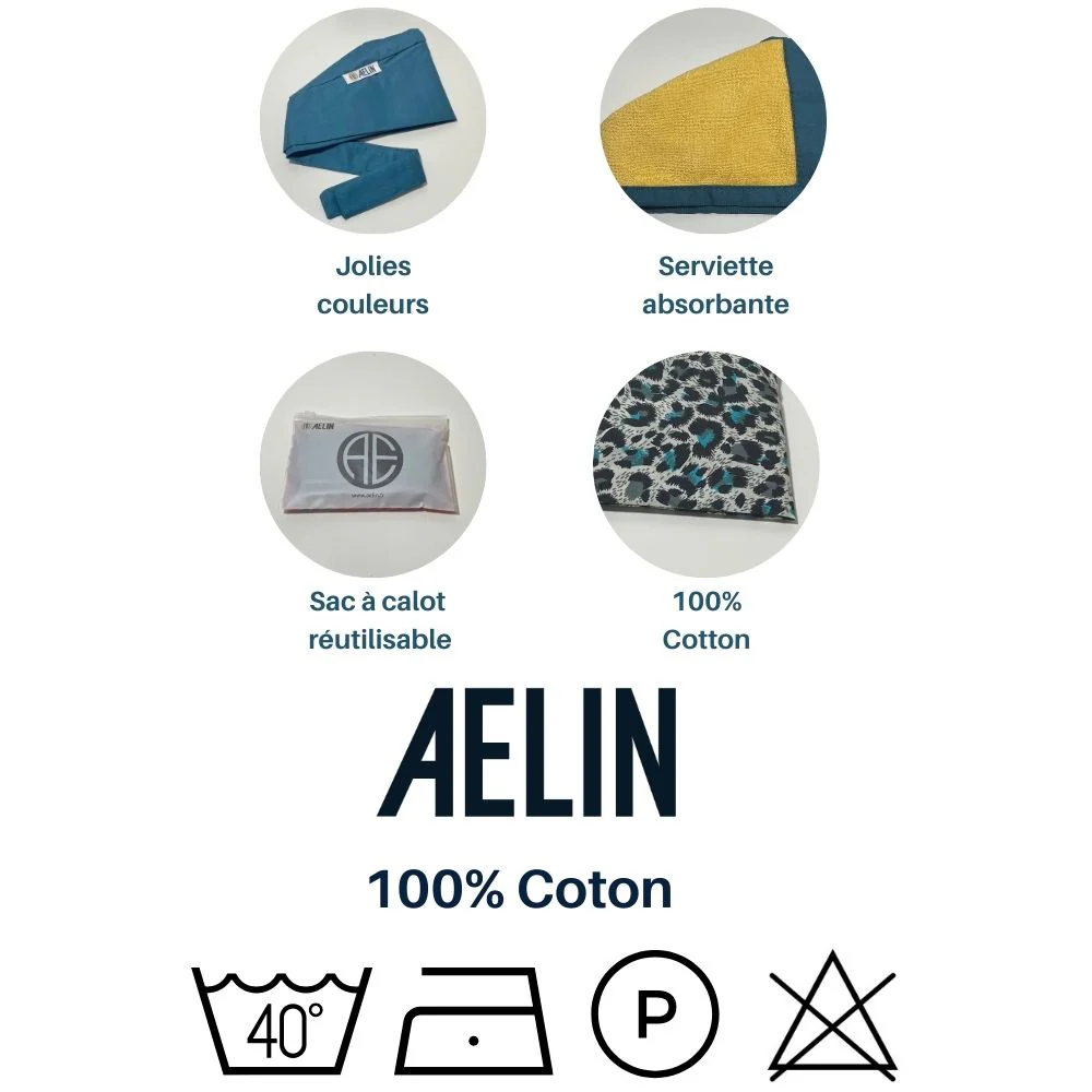 Calot chirurgien – Bleu marine imprimé papillons – Cheveux courts – Image 8