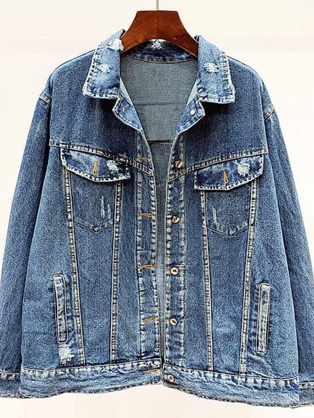 Veste denim fleurie brodée – Image 4