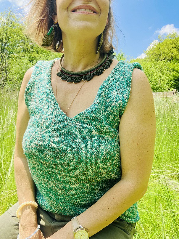 Débardeur soie vert – Image 5