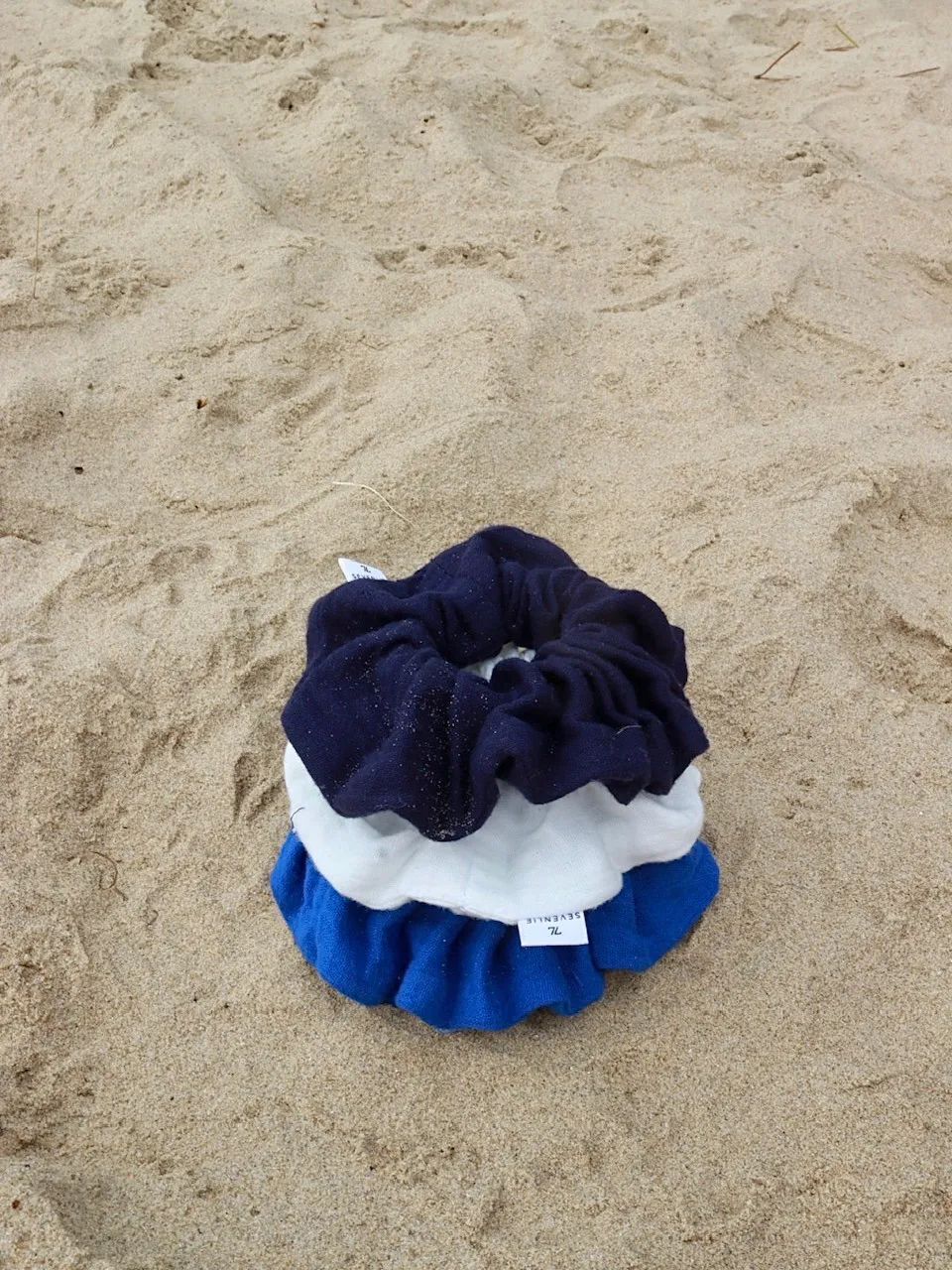 Chouchou bleu nuit gaze de coton – Image 2