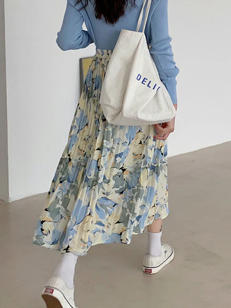 Jupe plissée fleurie – Image 4