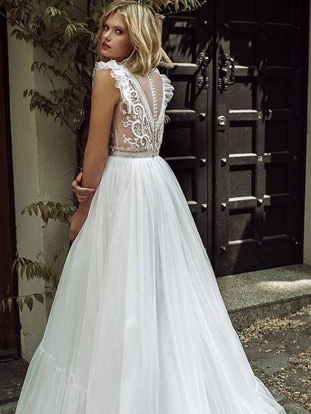 Robe de mariée fleurie champêtre – Image 3