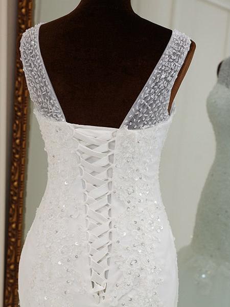 Robe de mariée fleurie volants – Image 4
