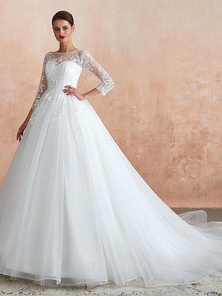 Robe de mariée fleurie ivoire – Image 2