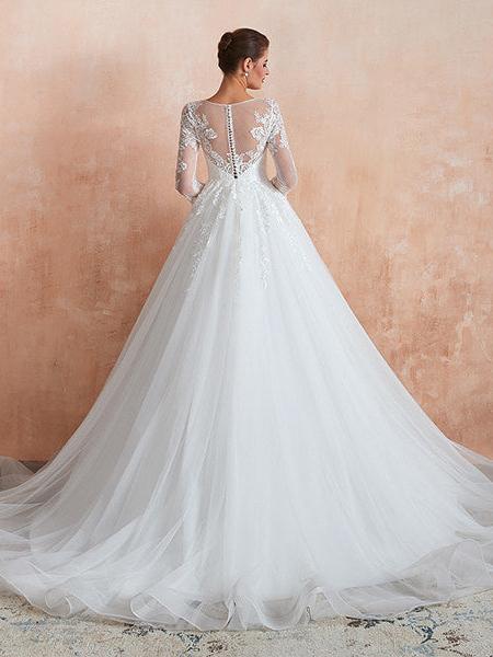 Robe de mariée fleurie ivoire – Image 3