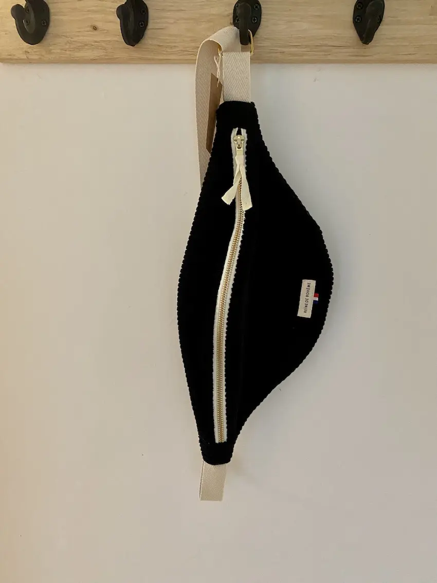SAC BANANE VICTOIRE velours côtelé noir – Image 4