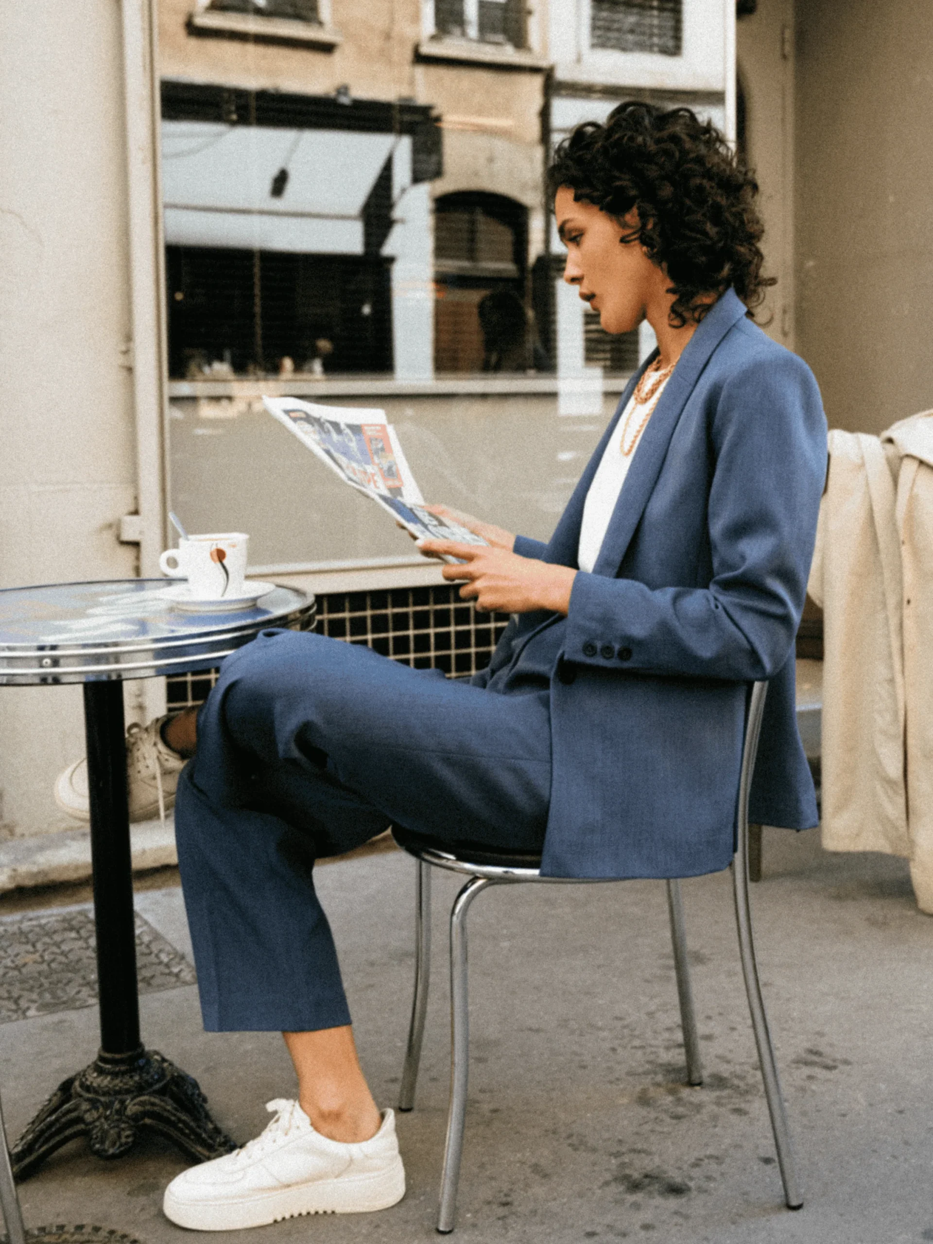 Veste Tailleur Camille Bleu Mirage – Image 3