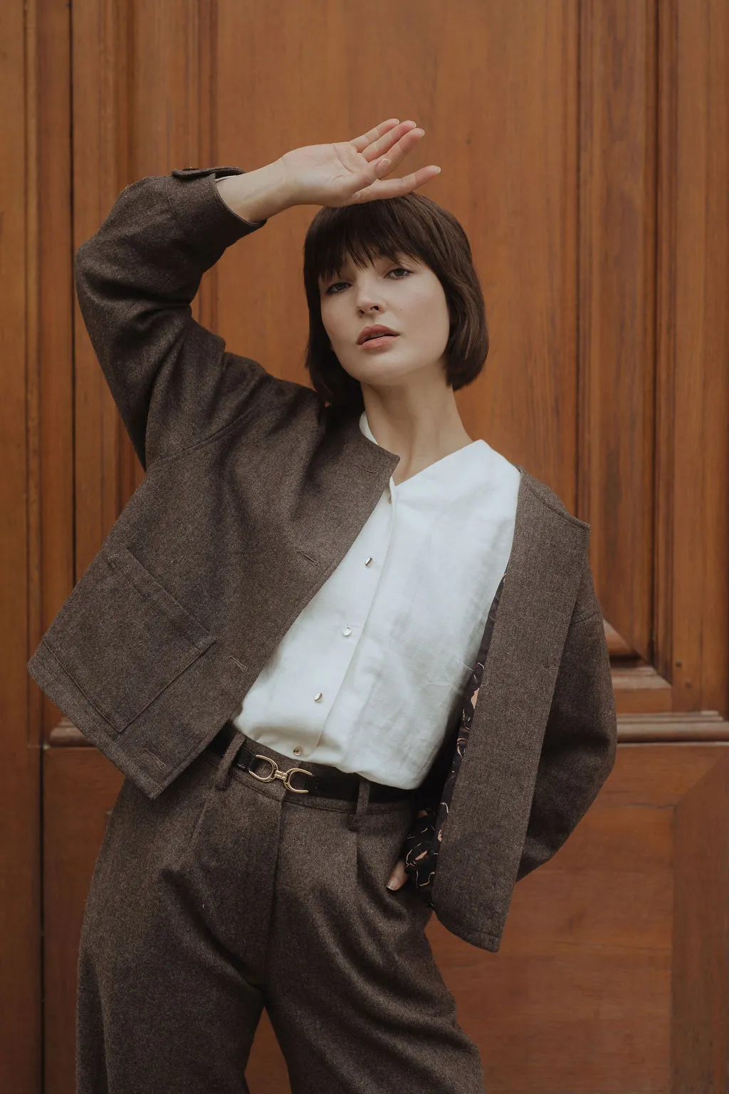 Veste boutonnée Sienna – Marron glacé – Image 6