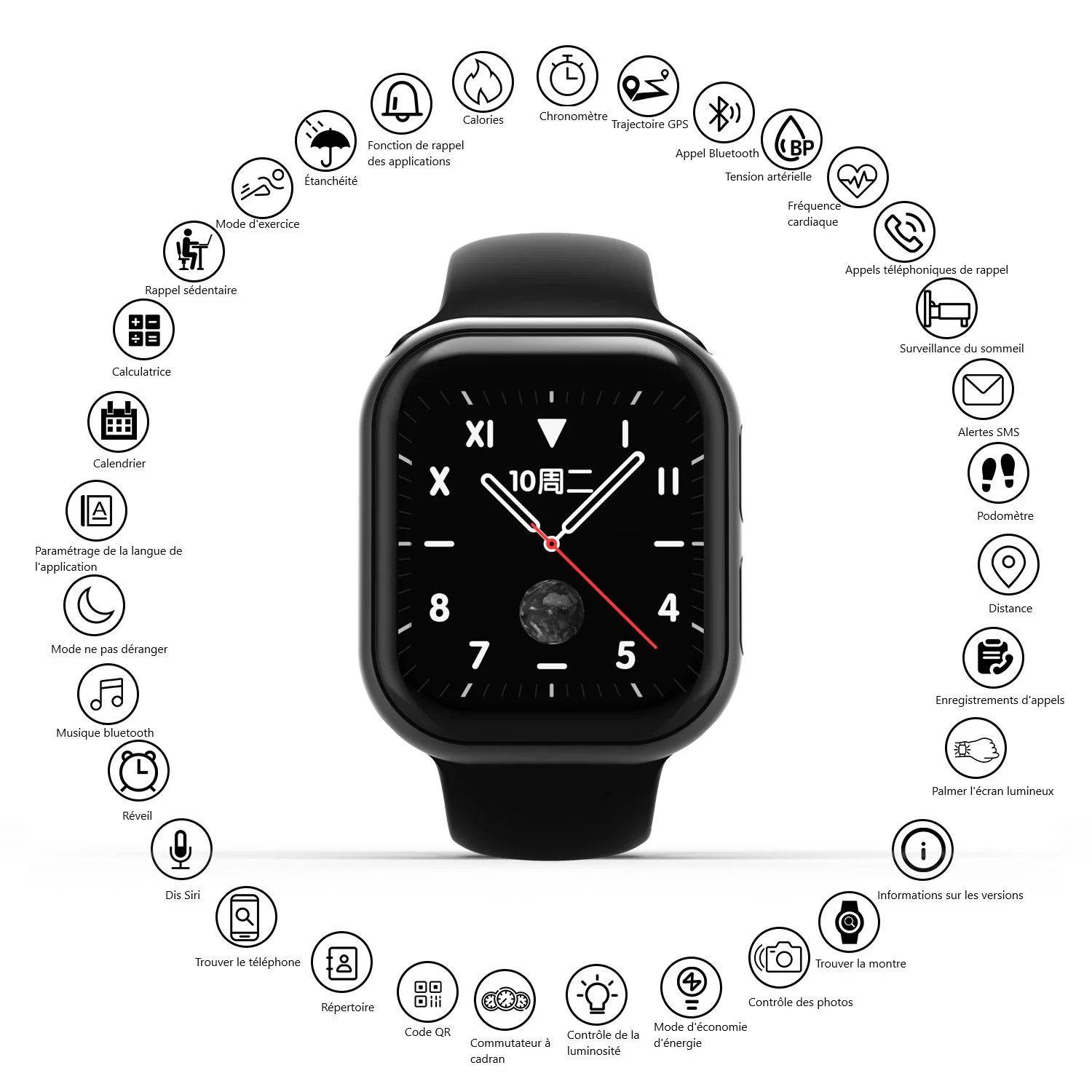 MONTRE CONNECTEE BLUETOOTH MULTIFONCTIONS – Image 3