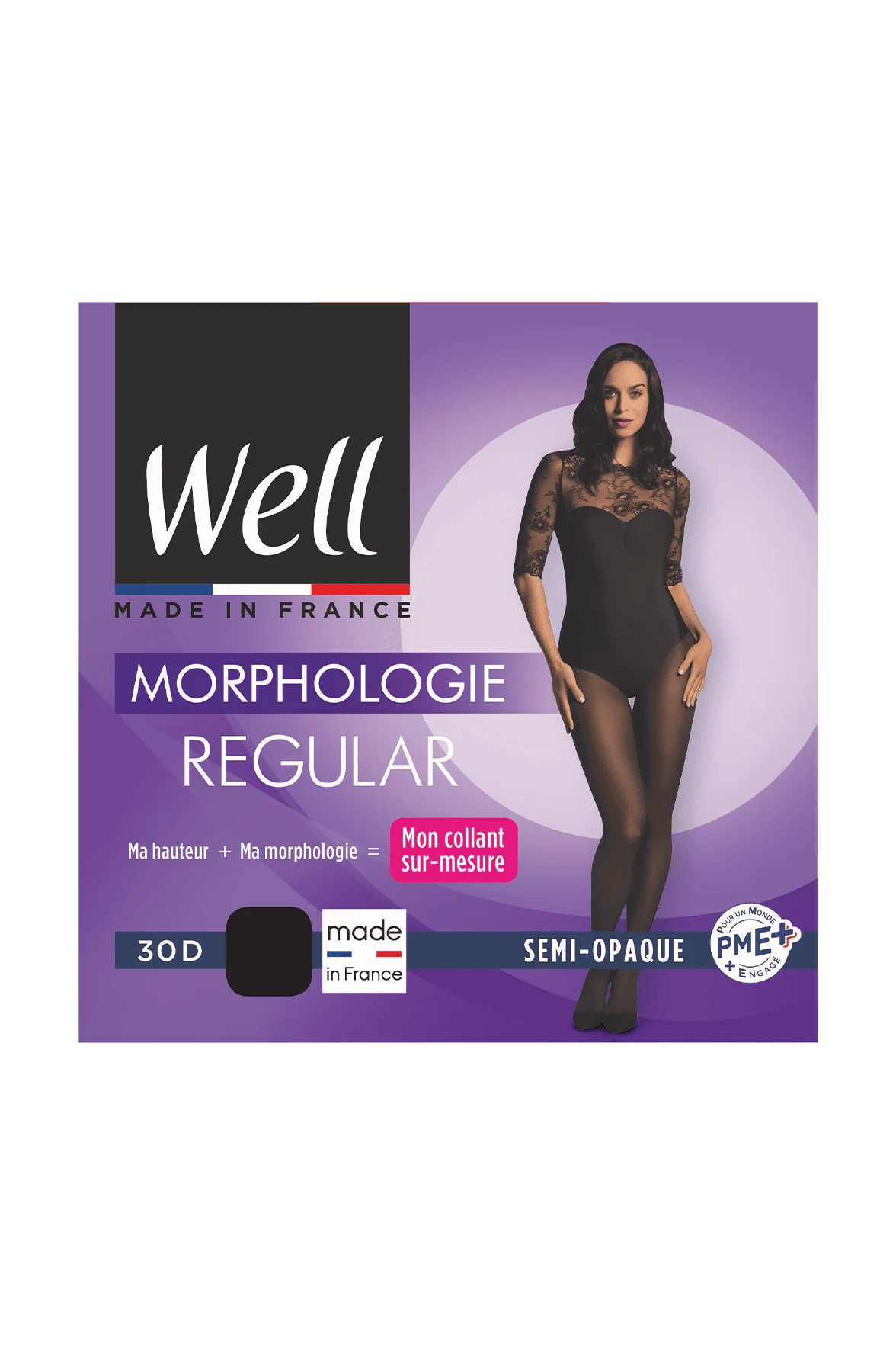 Collant Semi-Opaque 30D sur-mesure Morphologie - Noir – Image 4