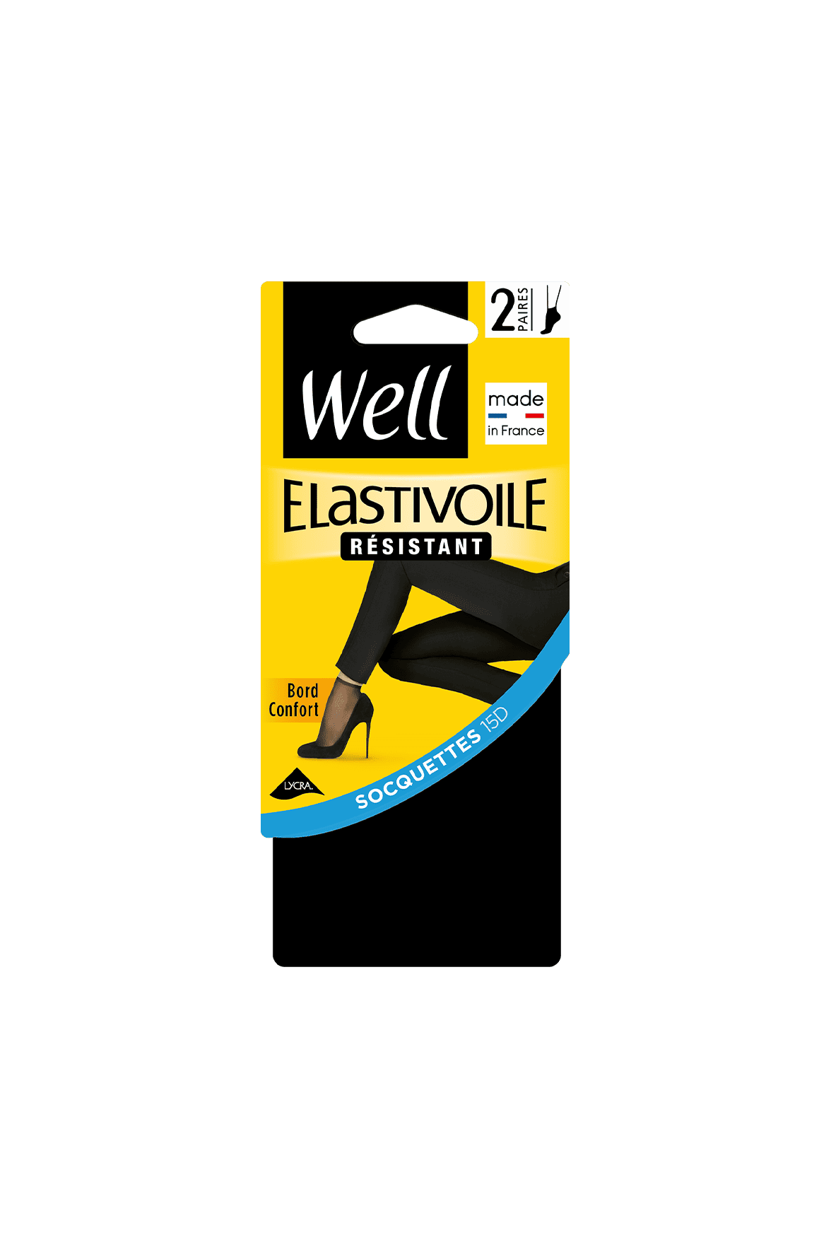 Lot de 2 paires de Socquettes Transparentes 17D Elastivoile Résistant - Noir – Image 2