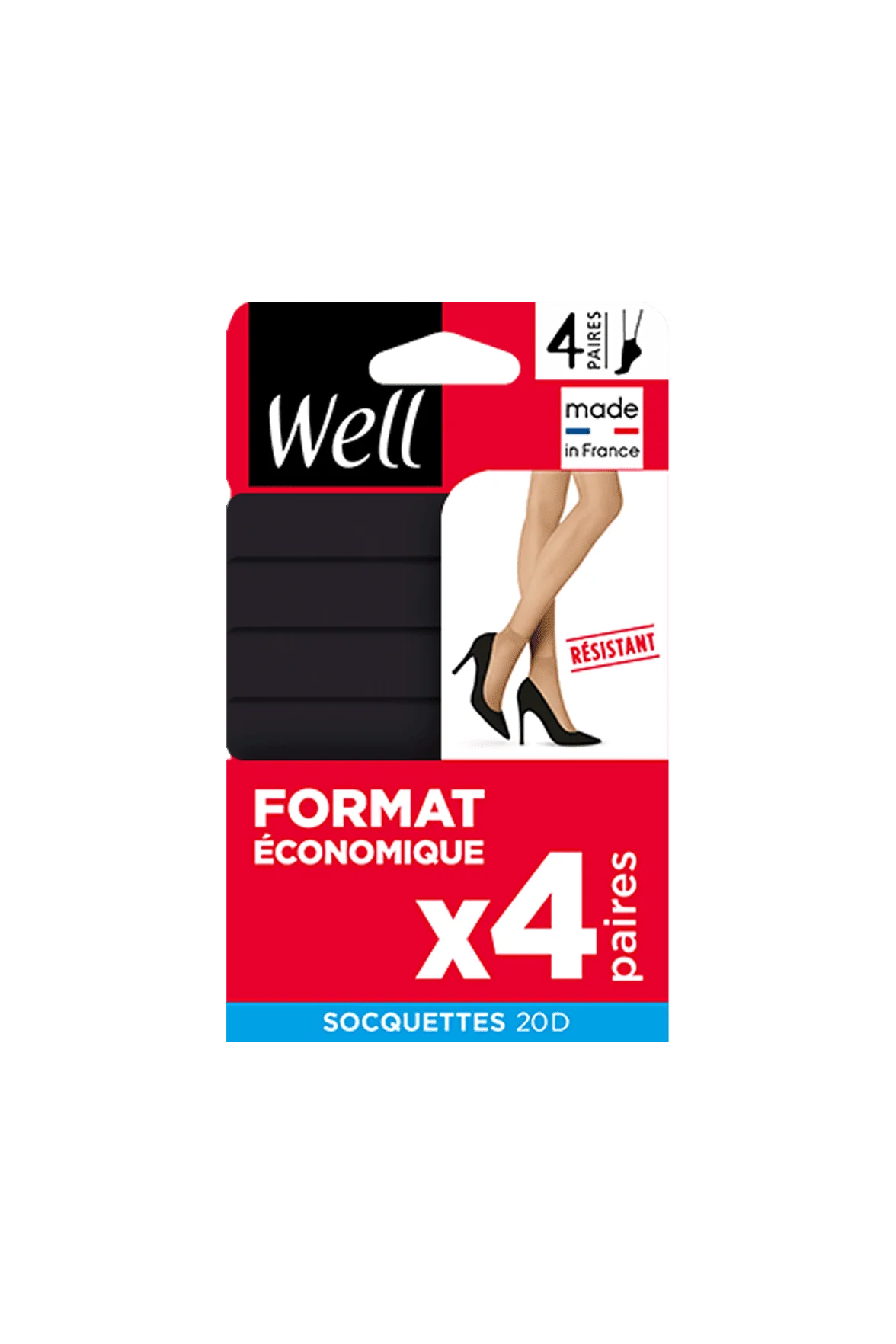 Lot de 4 paires de Socquettes Transparentes 20D - Noir – Image 2