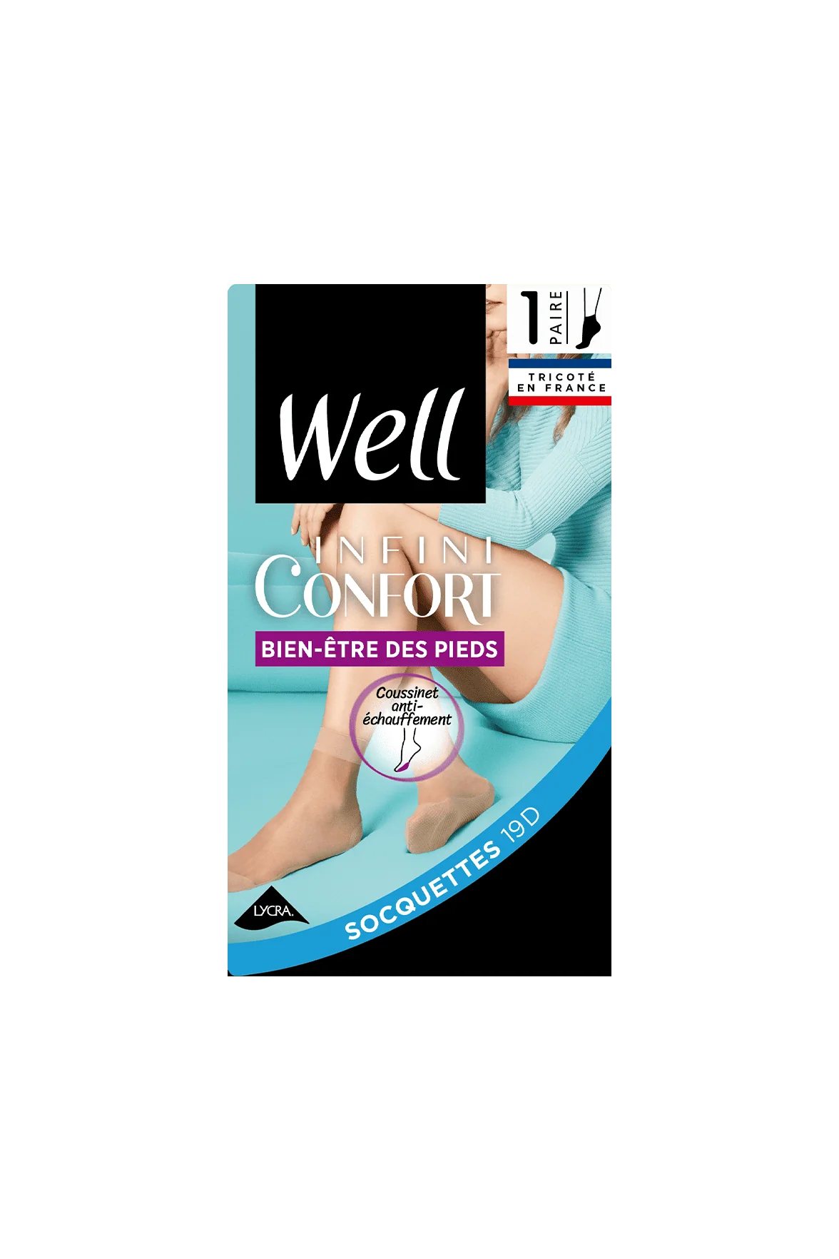 Socquettes Transparentes Bien-Etre des Pieds 19D Well Infini Confort - Noir – Image 2