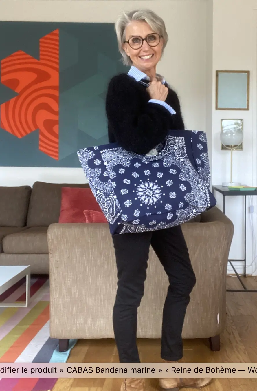 CABAS MOLLETONNÉ Bandana marine – Image 3