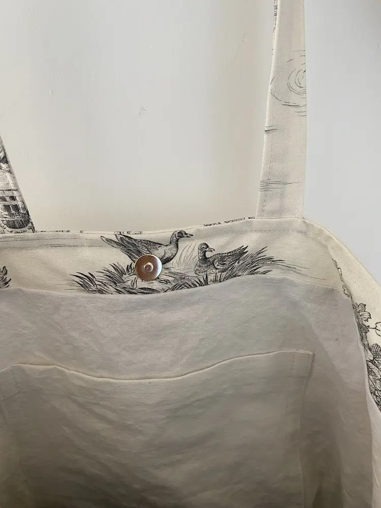 CABAS motif Toile de Jouy noir – Image 3