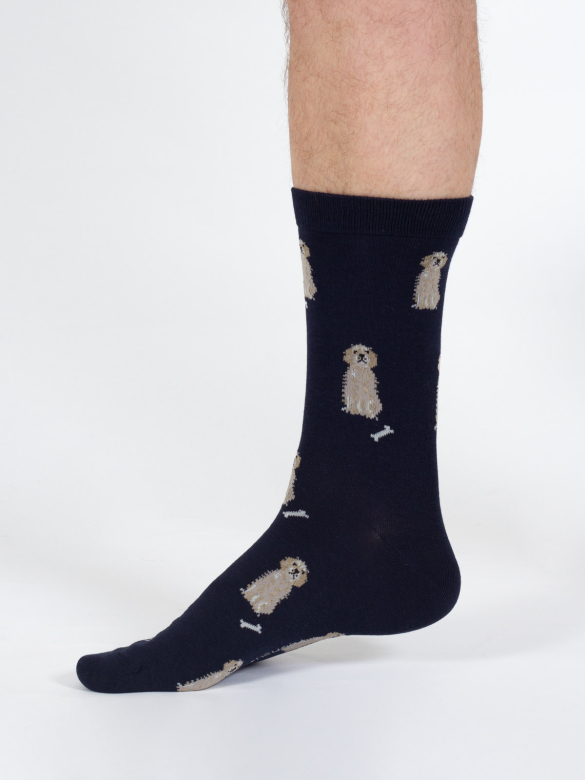 Chaussettes bleu marine motif Golden Retriever – Bambou – Thought – Image 3