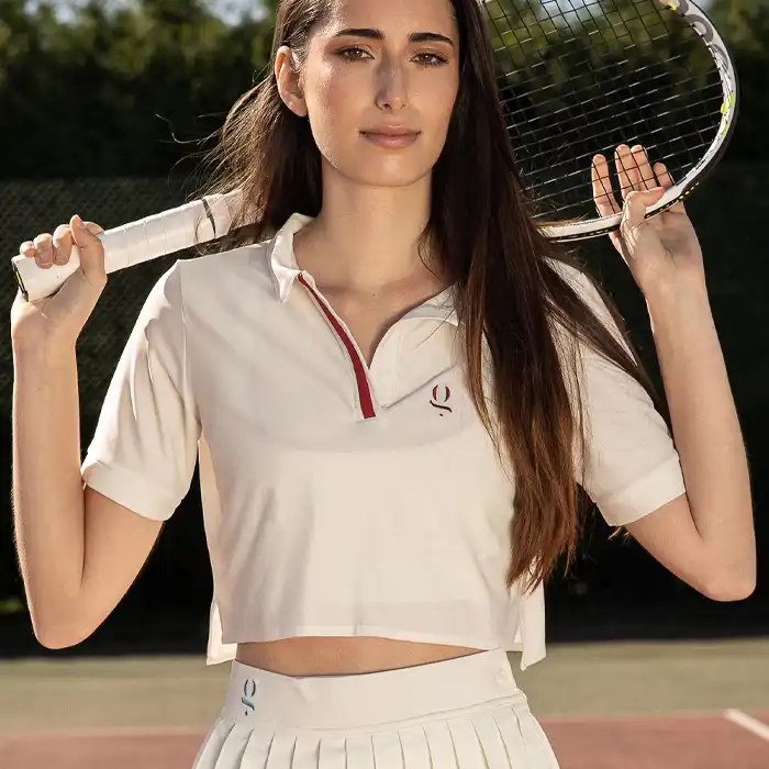 Polo de tennis Pauline – Blanc – Image 3