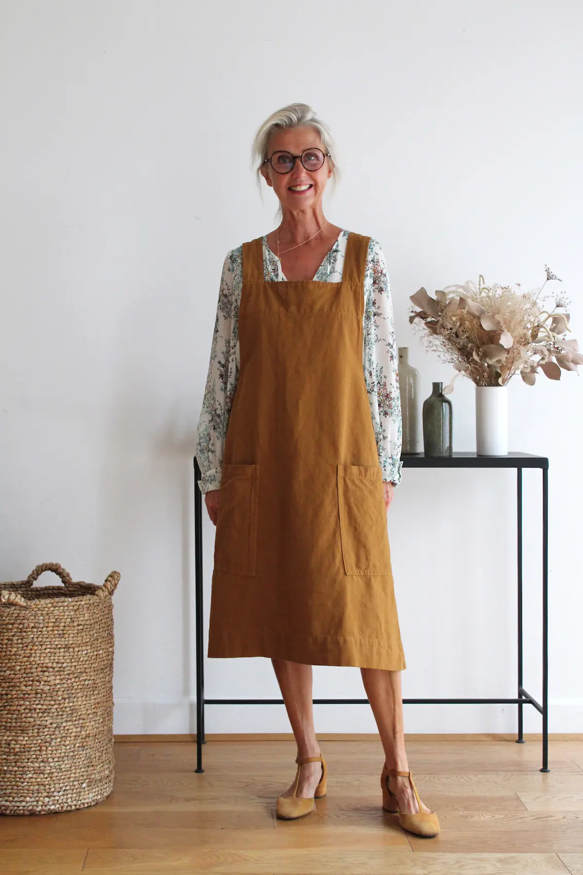 TABLIER japonais femme upcyclé caramel – Image 2
